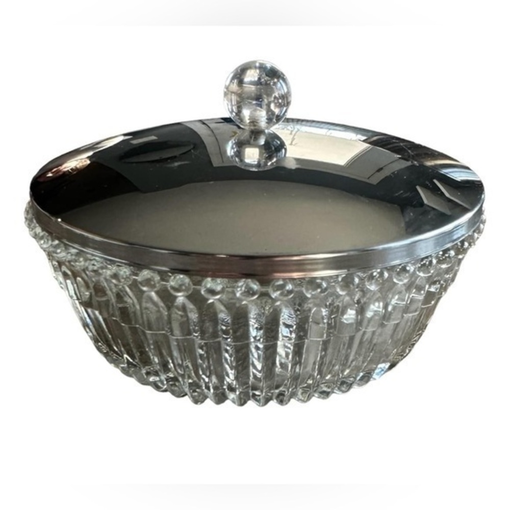 Vintage Pressed Glass Lidded Candy Dish